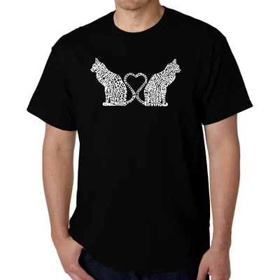 Сердечки из кошачьего хвоста - мужская футболка Word Art, черная
