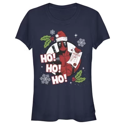 Праздничная футболка Deadpool Santa Naughty List для юниоров и женщин