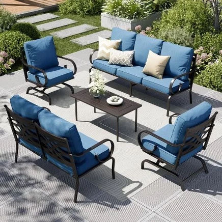 Комплект уличной мебели Captiva Designs 5 шт., джинсово-синий