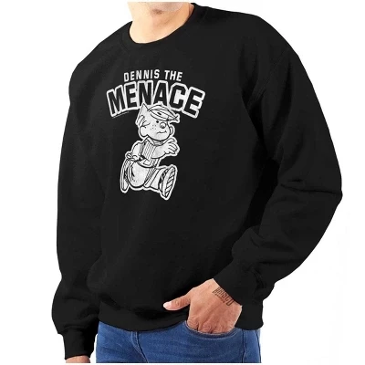 Толстовка с газетными комиксами Dennis The Menace для мужчин или женщин, лицензированная, черного цвета