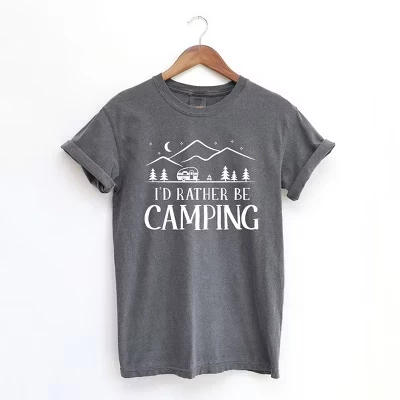 Женская футболка Rather Be Camping Camper с коротким рукавом, окрашенная в цвет перца