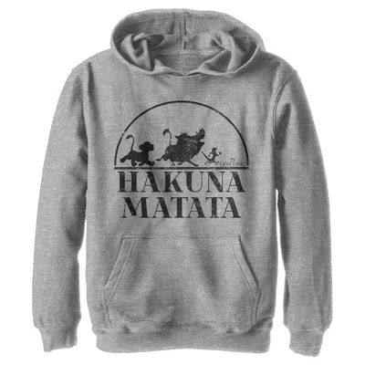 Мужская толстовка с капюшоном Athletic Heather черного силуэта Hakuna Matata от Короля Льва для мальчиков