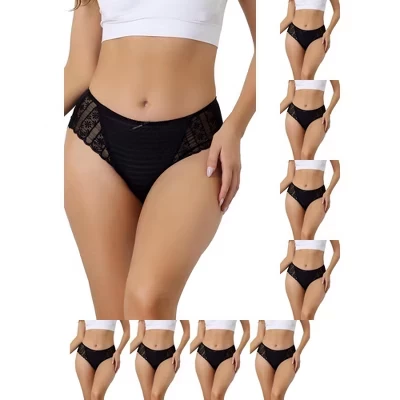 Женские трусы INSPIRE CHIC с кружевом, 9 шт, черные