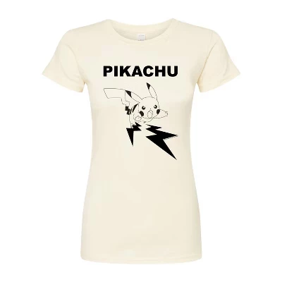 Женская футболка с рисунком Pokémon - Pikachu Engage, приталенная, натуральная