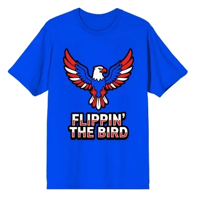 Футболка Americana Flippin' The Bird Eagle для взрослых королевского синего цвета с круглым вырезом и коротким рукавом royal