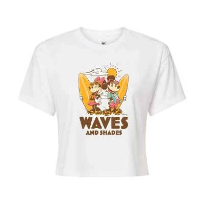 Женская укороченная футболка Disney «Waves And Shades», белая