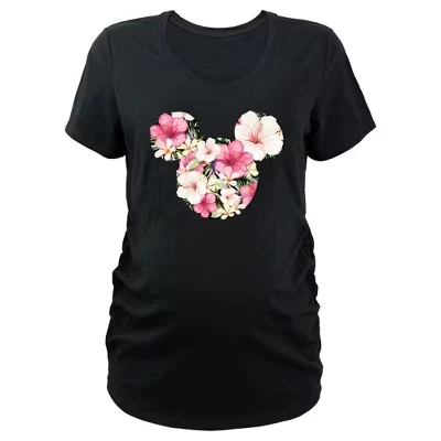 Футболка для беременных Mickey Mouse «Тропики», черная