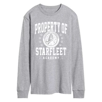 Men's -  - Property of Starfleet Long Sleeve Graphic T-Shirt athletic heather