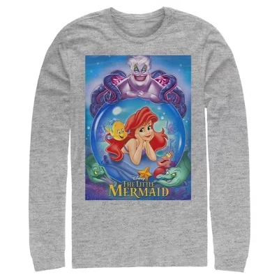 Мужской лонгслив The Little Mermaid, серый меланж