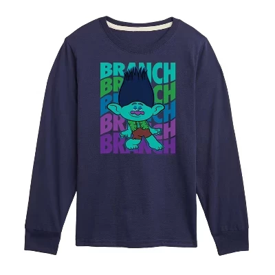 Футболка для мальчиков Trolls «Branch Stacked», синяя