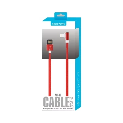 Кабель USB на 8 контактов Reiko Moisture 2.6A, красный