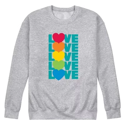 Мужской свитшот Instant Message Love Hearts, серый меланж