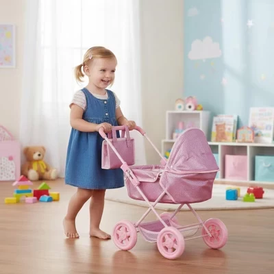 Коляска для кукол Olivia's Little World 2‑в‑1, розовая