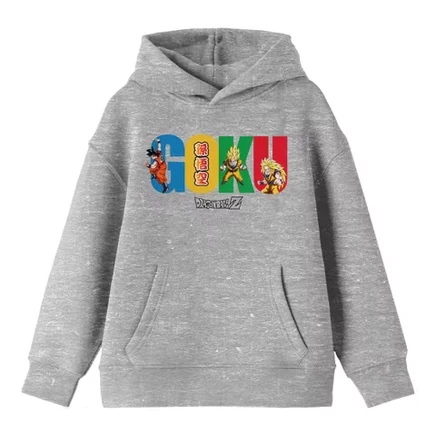 Множественная молодежная толстовка Goku Heather Grey с капюшоном