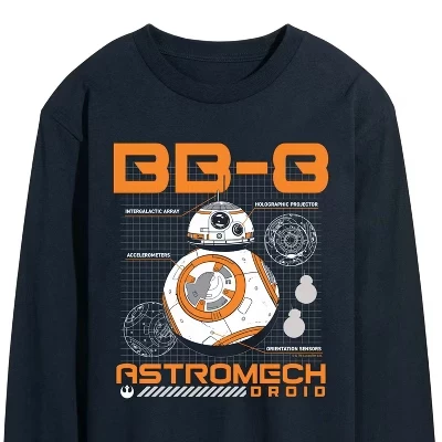 Мужской лонгслив Star Wars BB-8 Schematic, синий