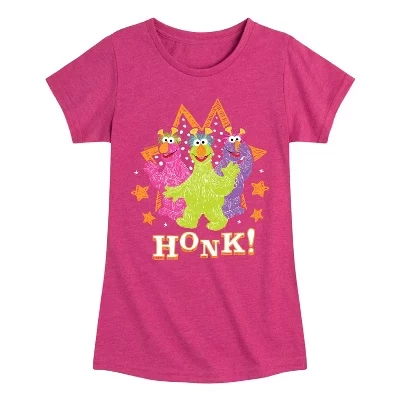 Приталенная футболка с коротким рукавом и рисунком от Scribble Honkers цвета Хизер фуксия
