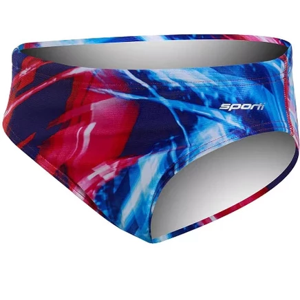 Мужские плавки Sporti HydroLast Neon Rush, красно-бело-синие