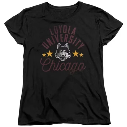 Женская футболка Loyola University Chicago Ramblers черного цвета