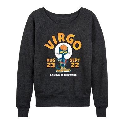 Женская легкая французская махровая рубашка Virgo с широким вырезом и длинным рукавом с графическим рисунком heather charcoal