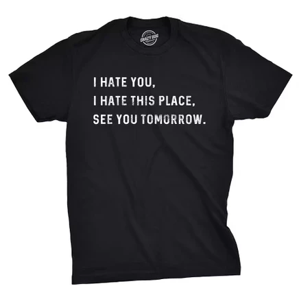 Мужская футболка Crazy Dog I Hate You I Hate This Place