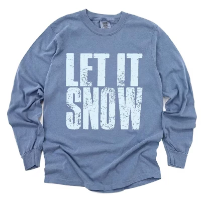 Женская футболка Simply Sage Market «Let It Snow», синяя
