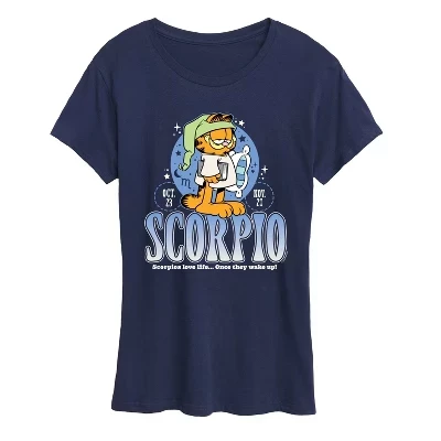 Женская футболка Garfield Scorpio Love Life, синяя