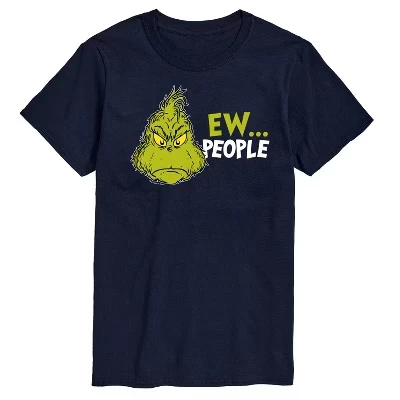 Мужская футболка с коротким рукавом и рисунком Grinch Ew People темно-синего цвета