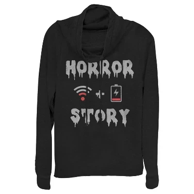 Женский свитшот Chin-Up WiFi Horror Story, черный