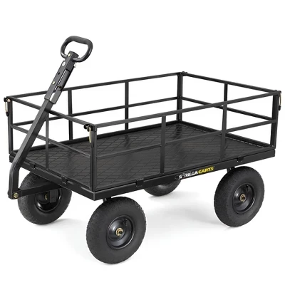 Тележка садовая Gorilla Carts стальная сетчатая черная