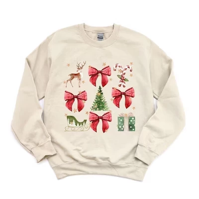 Женская толстовка с графическим принтом Coquette Christmas Collage dust