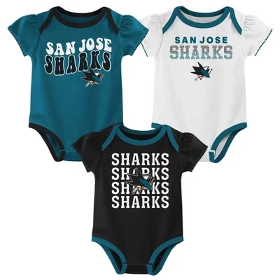 Разноцветные боди для маленьких девочек San Jose Sharks 3pk