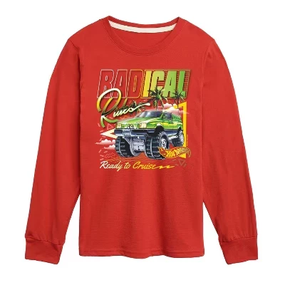 Красная футболка с длинным рукавом Radical Rides 80-х годов с графическим рисунком