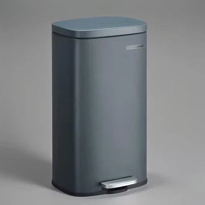 Мусорное ведро SONGMICS HOME 30 л из нержавеющей стали с педалью, серое