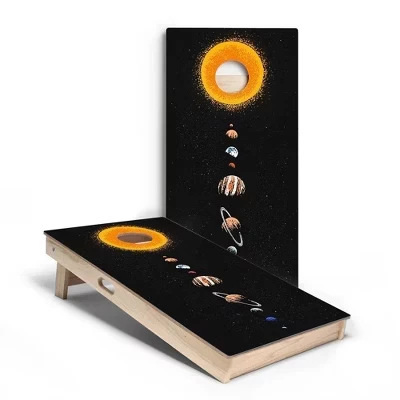 Доски Cosmic Solar System Cornhole Boards | Включают в себя (2) доски, дополнительные сумки и аксессуары, а также чехол для переноски