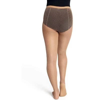 Женские колготки Capezio в сетку со швом, карамельные