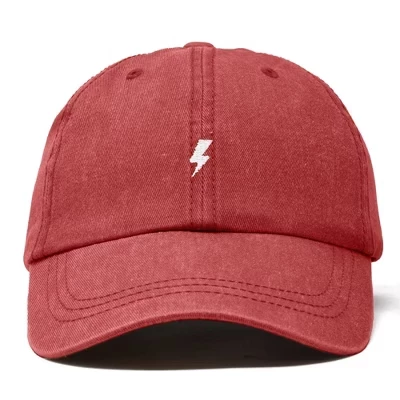 Лил Болт Вышитая хлопчатобумажная летняя уличная бейсболка Dad Hat мужская красная