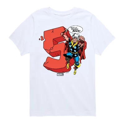 Thor Birthday Five Short Sleeve Graphic T-Shirt white