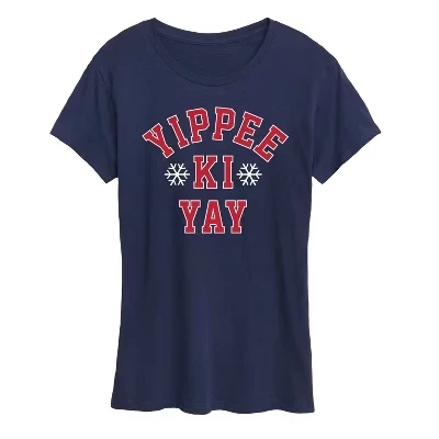 Женская футболка Instant Message Yippee Ki Yay, синяя