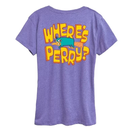 Женская футболка Where's Perry, сиреневая