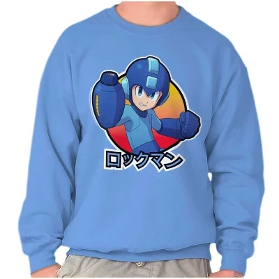 Унисекс свитшот Brisco Brands Mega Man, синий