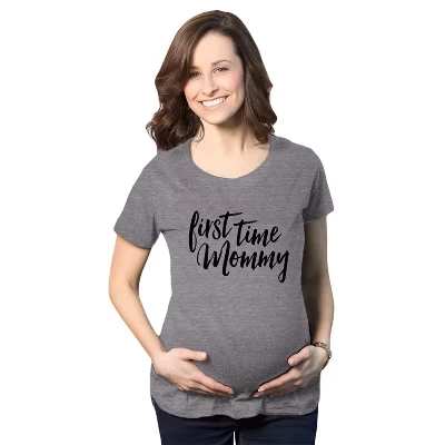 Футболка для беременных First Time Mommy Pregnancy, милая футболка с рельефом живота, Будущая мама - Сумасшедшая собака, футболка для беременных, подарок для мамы