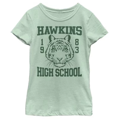 Футболка для девочек Hawkins High School Tiger 1983 мятного цвета