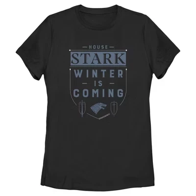 Женская футболка со значком House Stark Winter Is Coming, черная