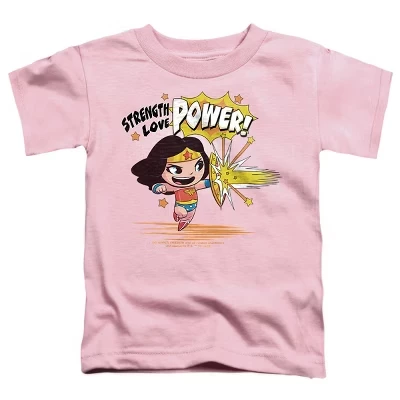 Toddler Boys' Dc Super Friends Strength Love Power T-Shirt pink