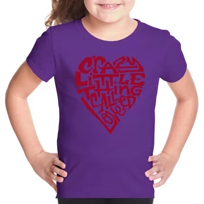 Футболка с надписью Girl's Word Art - Сумасшедшая вещица под названием Love purple