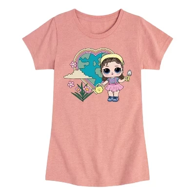 Для девочек - Сюрприз от ЛОЛ! - Футболка Grow Grrrl Hearts the Earth с коротким рукавом и графическим принтом desert pink