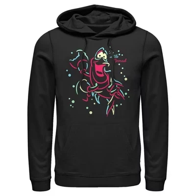 Мужское худи The Little Mermaid Neon Sebastian, черное