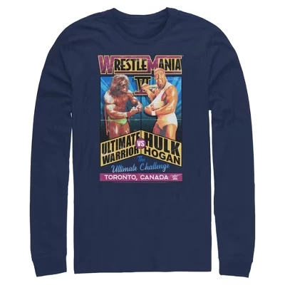 Мужская футболка с длинным рукавом Hulk Hogan VS The Ultimate Warrior, синий