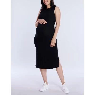Женское платье Motherhood Maternity миди, рубчик, черное