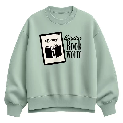 Женская толстовка Digital Bookworm Oversize из флиса Crew Sweatshirt seafoam